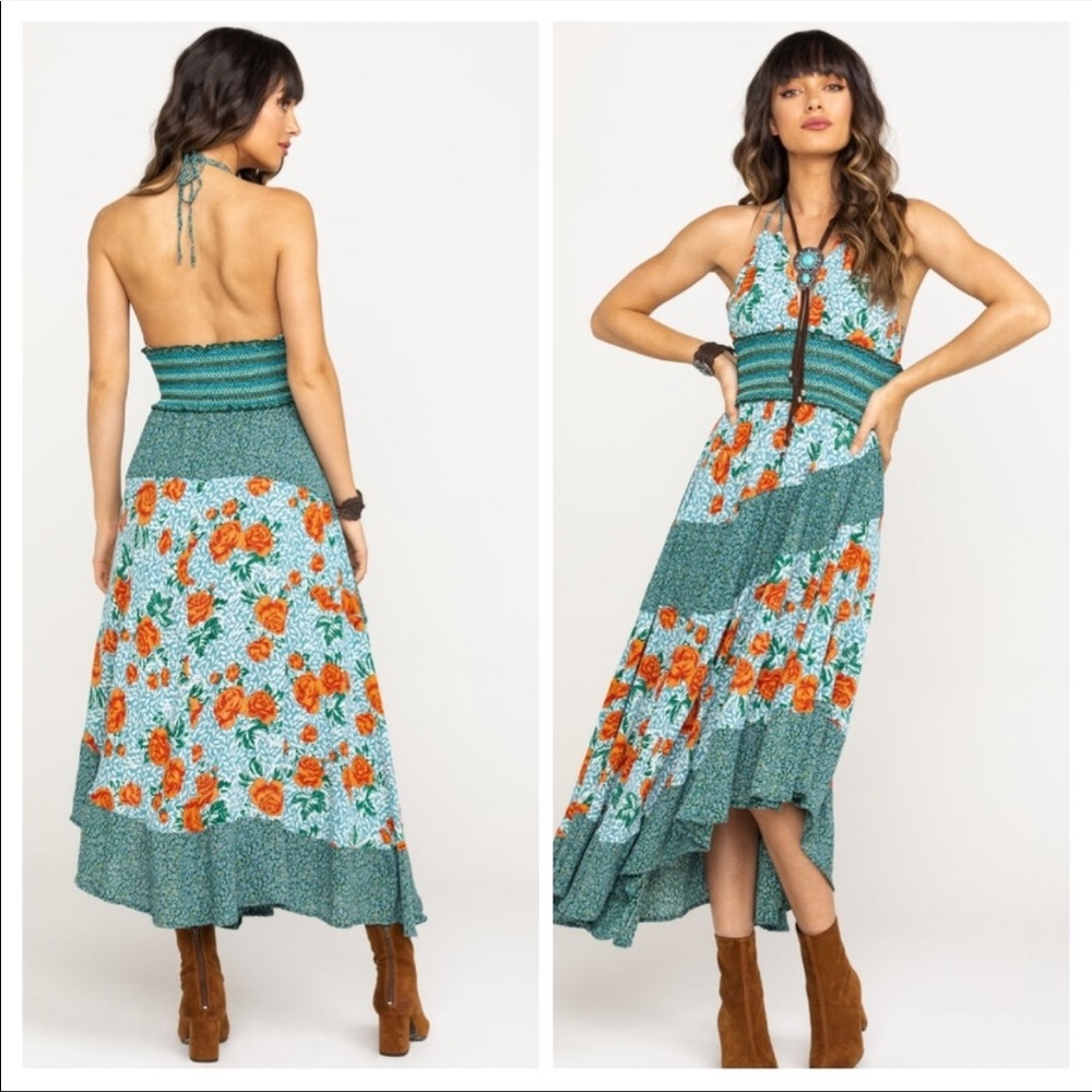 Free People Gabriella Halter Midi Dress